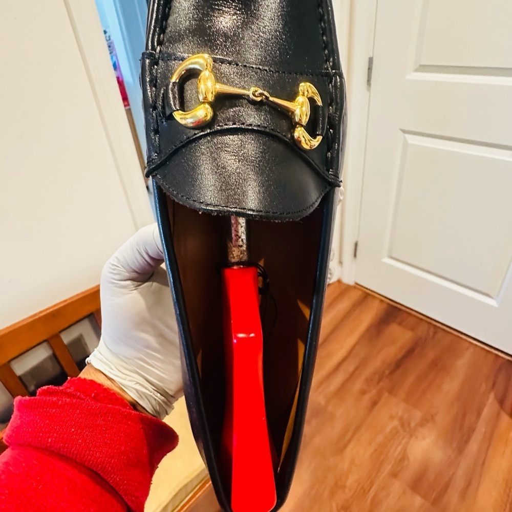 Jay Butler’s Horse Bit Black Leather Loafers with Gold Buckle. - Picture 13 of 15